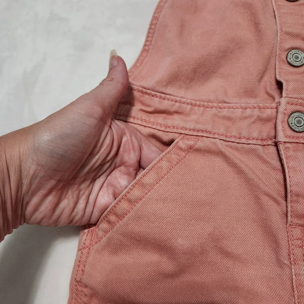 Baby Gap Pomenade Pink Snap Front Overalls Shorts